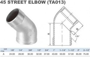 STREET ELBOW 45 DEG