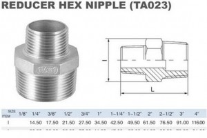 REDUCER HEX NIPPLE